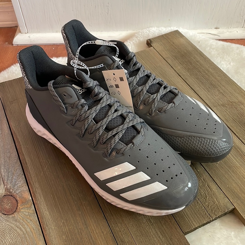Adidas NWT Icon Bounce Metal Baseball Cleats Gray